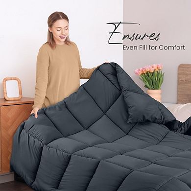 Box Stitched Down Alternative Comforter, Lightweight Soft All-Season Bedding