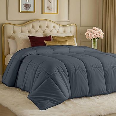Box Stitched Down Alternative Comforter, Lightweight Soft All-Season Bedding