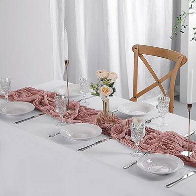 Cheesecloth Table Runner Rustic Gauze Soft Sheer Fabric 6 Pack