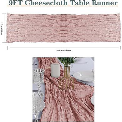 Cheesecloth Table Runner Rustic Gauze Soft Sheer Fabric 6 Pack