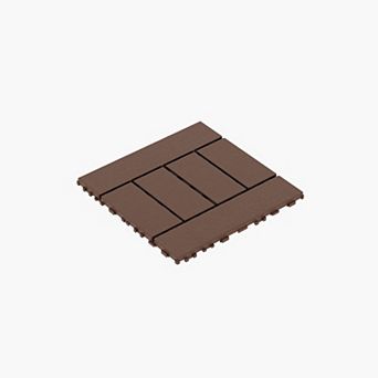 LOHEER 44 pc H Style Interlocking Patio Deck Tiles,Weather Resistant DIY Floor Tiles