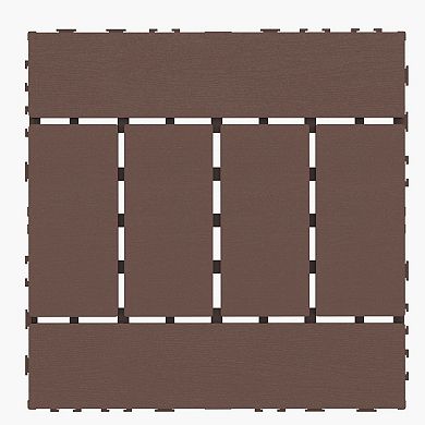 LOHEER 44pcs H Style Interlocking Patio Deck Tiles,Weather Resistant DIY Floor Tiles