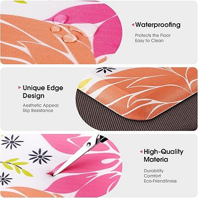 Cushioned Anti Fatigue Kitchen Mat Waterproof Non Slip Floor Rug Multi Pink