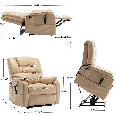 Oversized Power Lift Recliner with 180 Degree Flat Lay for Home Living Room