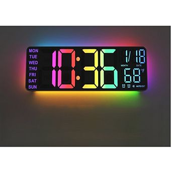 13" Digital Wall Clock with Night Light