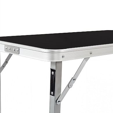 Portable Folding Bar Table with Shelf and Carrying Bag