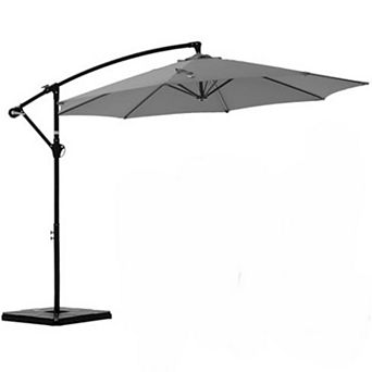 YIORTWO 9.7 FT Offset Patio Umbrella Cantilever Outdoor Sun Shade with Tilt