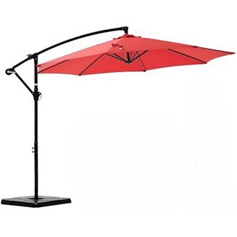 YIORTWO 9.7 FT Offset Patio Umbrella Cantilever Outdoor Sun Shade with Tilt