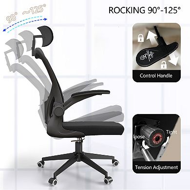 Loheer High Back Ergonomic Mesh Office Chair with Adjustable Headrest, Lumbar Support