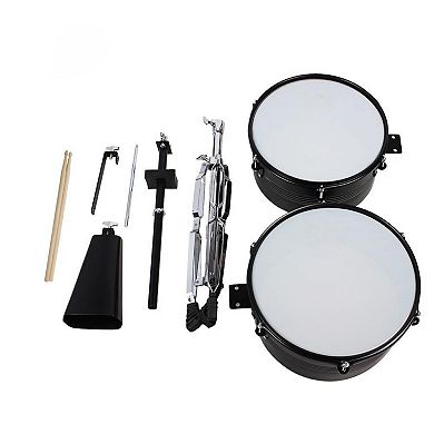 Percussion Timbales Drum Set with Stand and Cowbell