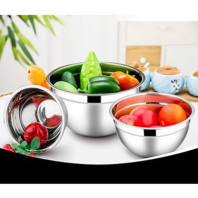 3 Piece Stainless Steel Mixing Bowls with Lids Rust-Resistant & Dishwasher Safe