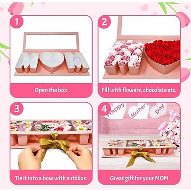 Empty Mom Flower Gift Box, Mother’s Day Floral Fillable Chocolate Packaging Box