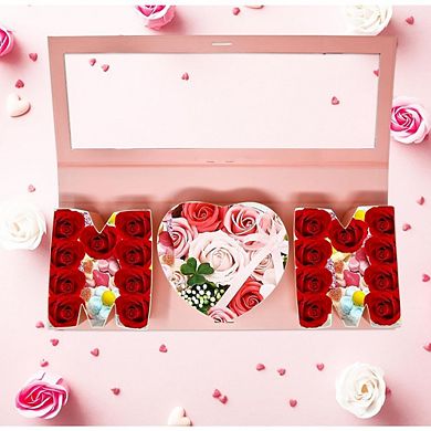 Empty Mom Flower Gift Box, Mother’s Day Floral Fillable Chocolate Packaging Box