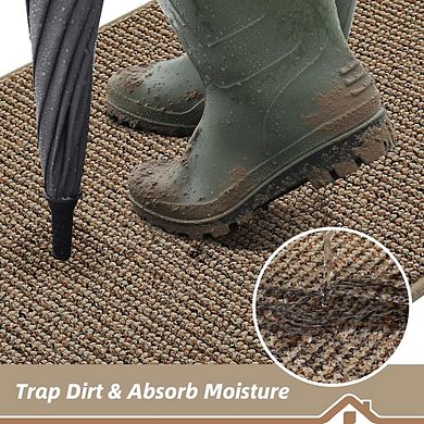 Dirt Trapper Non Slip Washable Entryway Door Mat Absorbent Floor Rug