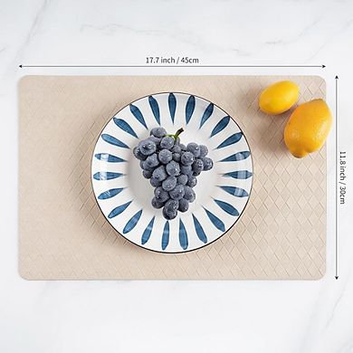 Set of 4 Geometric Vinyl Placemats, Washable, Indoor Outdoor Table Mats