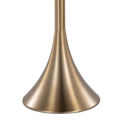 Loheer Contemporary Metal Floor Lamp with Linen Shade
