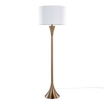 Loheer Contemporary Metal Floor Lamp with Linen Shade
