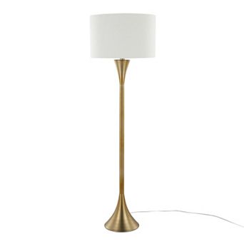 Loheer Contemporary Metal Floor Lamp with Linen Shade