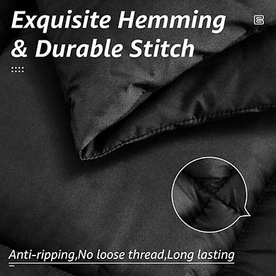 Quilted Down Alternative Comforter, Cooling Lightweight All-Season Duvet Insert