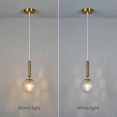 ZLAIQB 1-Light Black Finish Clear Glass Mid Century Pendant Mount 5.9in Ceiling Light