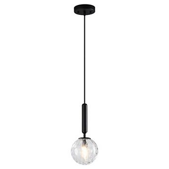 Mid Century Glass Globe Pendant, Modern Hanging Light for Kitchen & Living Areas