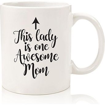 Funny Awesome Mom Coffee Mug Gift from Kids Birthday Novelty Cup