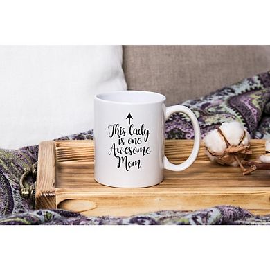 Funny Awesome Mom Coffee Mug Gift from Kids Birthday Novelty Cup
