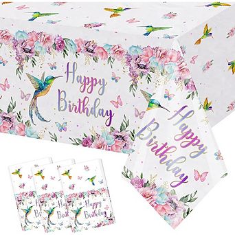 Hummingbird Birthday 3-Pack Disposable Plastic Floral Butterfly Covers