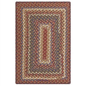 Homespice Biscoti Braided Rug Soft Cotton Fabric Brown/Multicolor Rug for Rustic Decor