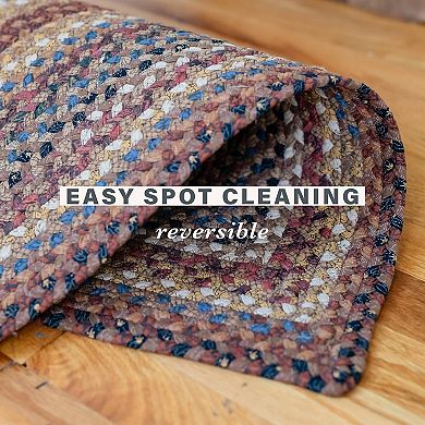Homespice Biscoti Braided Rug Soft Cotton Fabric Brown/Multicolor Rug for Rustic Decor