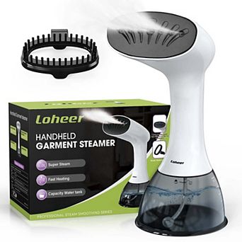 LOHEER Steamer for Clothes 1350W Portable Handheld Steamer, 400ml Tank, 20 Min Steam, 30s Heat-Up