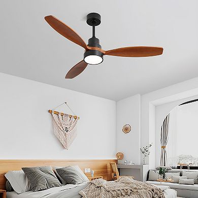 ZLAIQB 52 Inch Flush Mount Ceiling Fan Light DC Motor Remote Control Indoor