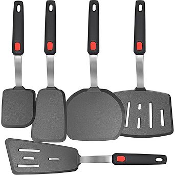 5 pc Silicone Spatula Set, Heat-Resistant, Nonstick Cooking Utensils