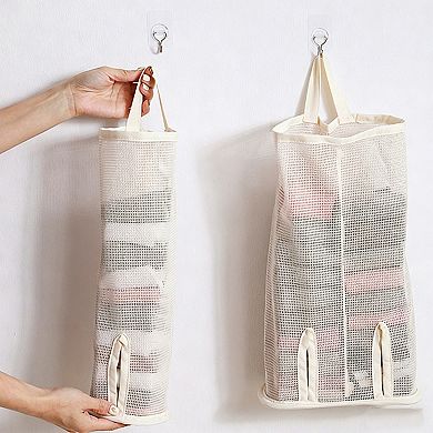 2 Pack Hanging Storage Bags Vertical Organizer Socks Storage for Closet Door Wall Space Saving