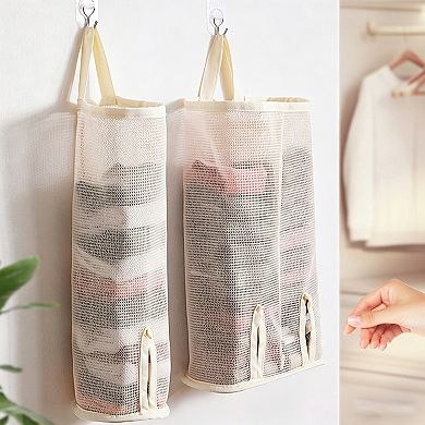 2 Pack Hanging Storage Bags Vertical Organizer Socks Storage for Closet Door Wall Space Saving