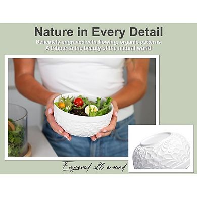 4-Piece Ceramic Soup & Ramen Bowls Set, 32oz, Microwave & Dishwasher Safe, Nature-Inspired Design