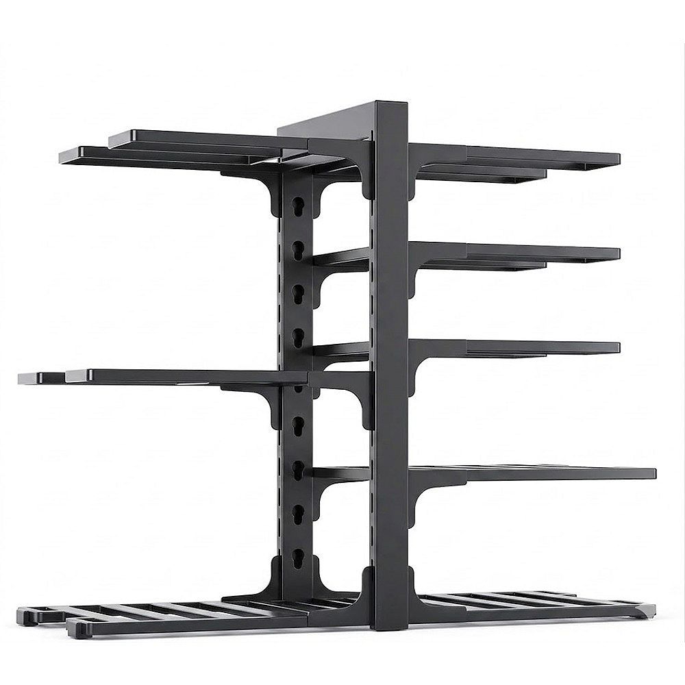 8-Tier Adjustable Pots and Pans Organizer Rack for Kitchen Cabinet Storage
