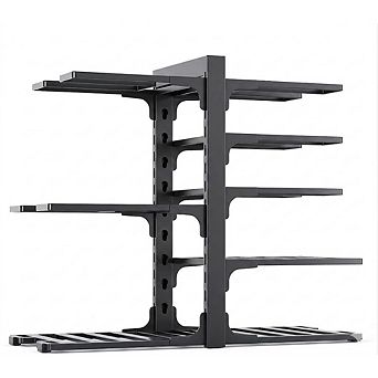 8 tier Adjustable Pots and Pans Organizer Rack for Kitchen Cabinet Storage