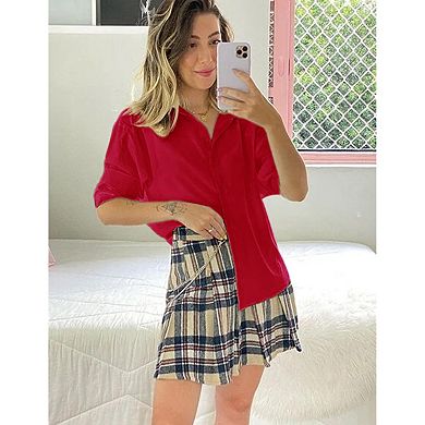 Zeagoo Womens Long Sleeve Button Down Dress Shirt Slim Fitted Collared Solid Business Work Blouse