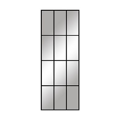 Unique Black 24 in. W x 65 in. H Grid Rectangle Aluminum Alloy Frame Full Length Floor Mirror
