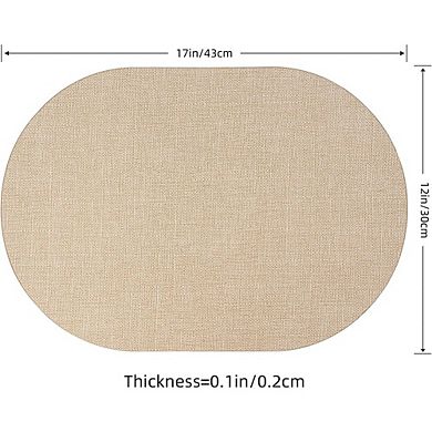 Oval Leather Placemats, Waterproof & Heat-Resistant, Set of 4