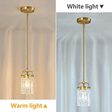 2-Pack Pressed Glass Pendant Lighting, Hanging Fixture for Kitchen, Bedroom & Bathroom