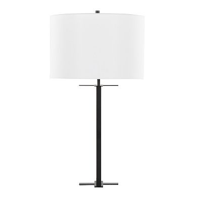 Loheer Contemporary Metal Table Lamp with Linen Shade