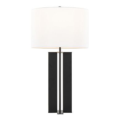 Loheer Contemporary Metal Table Lamp with Linen Shade