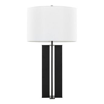 Loheer Contemporary Metal Table Lamp with Linen Shade