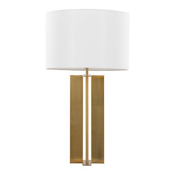 Loheer Contemporary Metal Table Lamp with Linen Shade