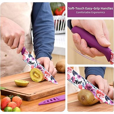 12-Piece Nonstick Coated Kitchen Knife Set Professional Cutlery for Home and Outdoor