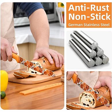 12-Piece Nonstick Coated Kitchen Knife Set Professional Cutlery for Home and Outdoor