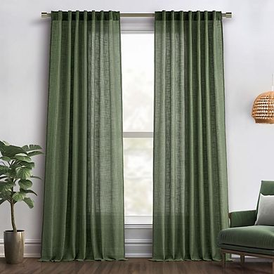 Linen Curtains 2 Panels, Light Filtering, Semi-Sheer Drapes
