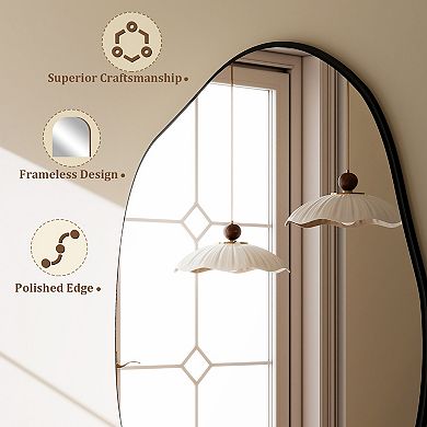 26 in. W x 38 in. H Irregular-shaped Frameless Vanity Wall Mirror